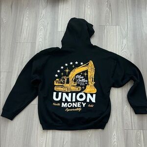 Black Hoodie with Gold Graphic